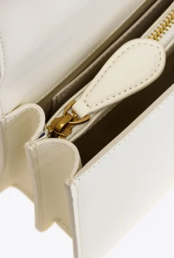 Sacs À Bandoulière|PINKO Classic Love Bag Icon Simply Blanc+Blanc-Or Antique