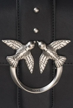 Sacs À Bandoulière|PINKO Classic Love Bag Icon Simply Noir-Vieil Argent