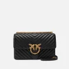 Sacs Portés Épaule|PINKO Classic Love Bag One Chevron Noir-Vieil Or
