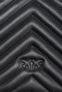 Sacs Portés Épaule|PINKO Classic Love Bag One Chevron Noir-Vieil Or