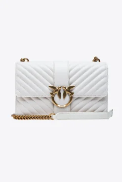 Sacs À Bandoulière|PINKO Classic Love Bag One Chevron Blanc+Blanc-Or Antique