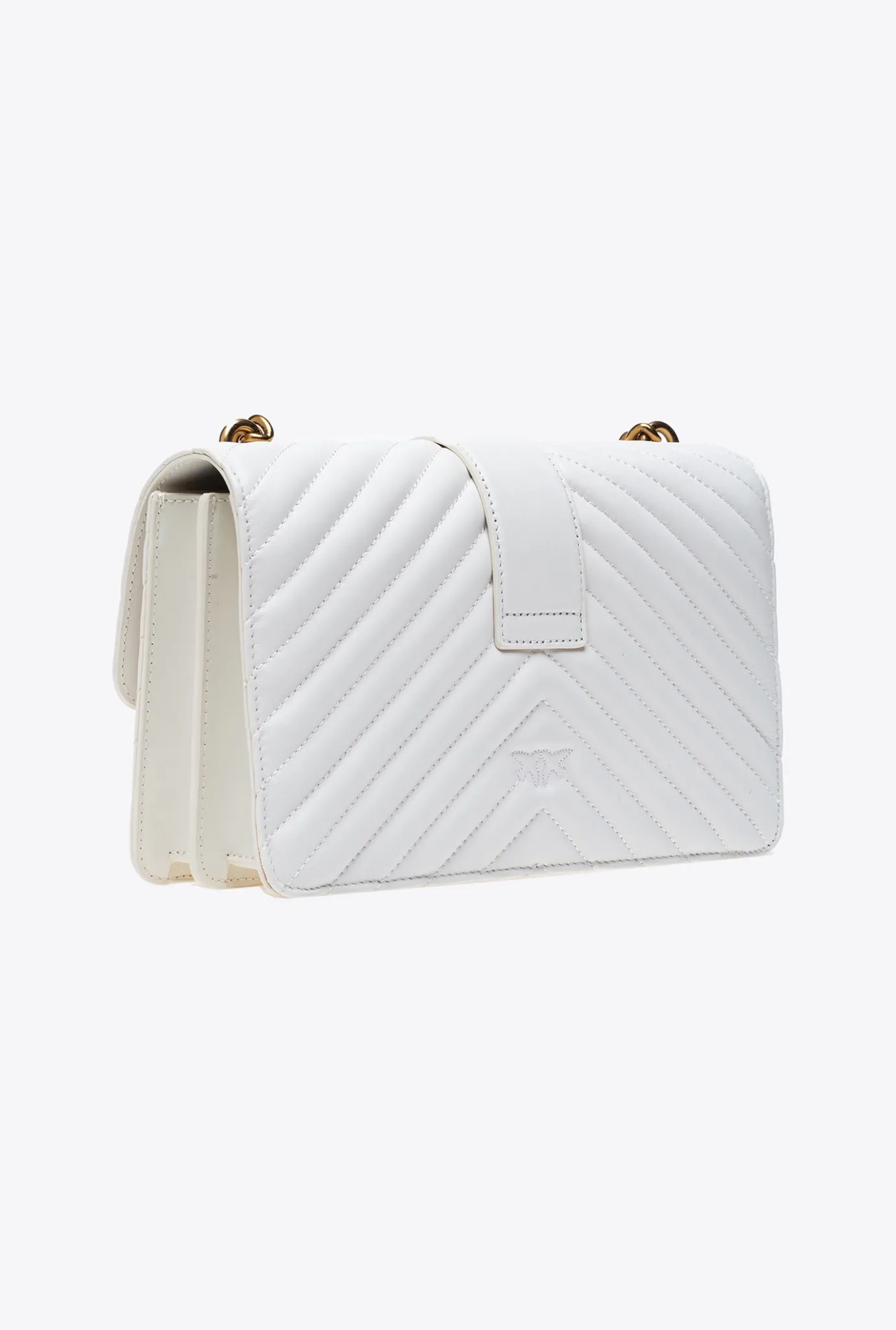 Sacs À Bandoulière|PINKO Classic Love Bag One Chevron Blanc+Blanc-Or Antique