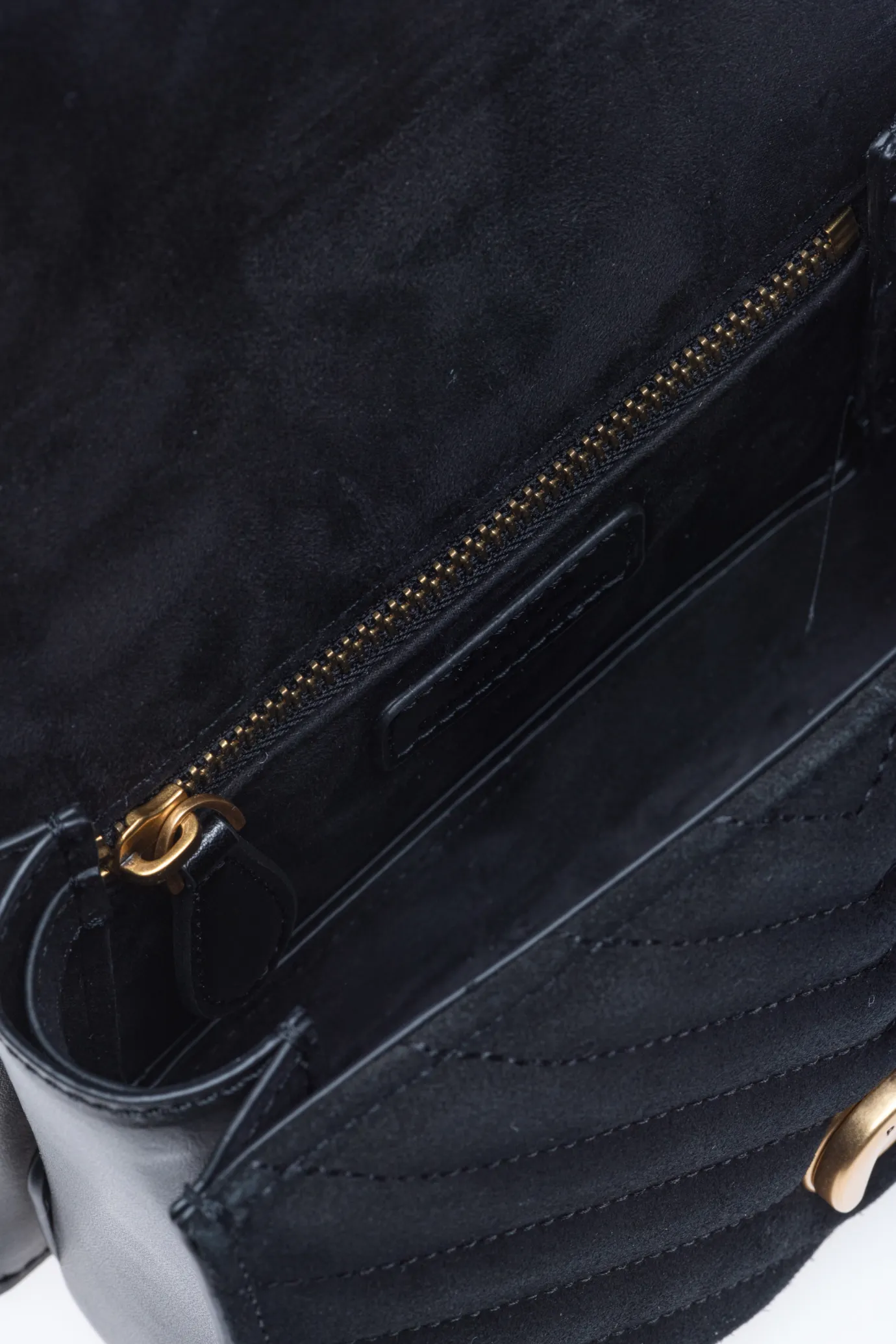 Sacs À Main|PINKO Classic Love Bag One Light Suede A Anse Superieure Noir-Vieil Or