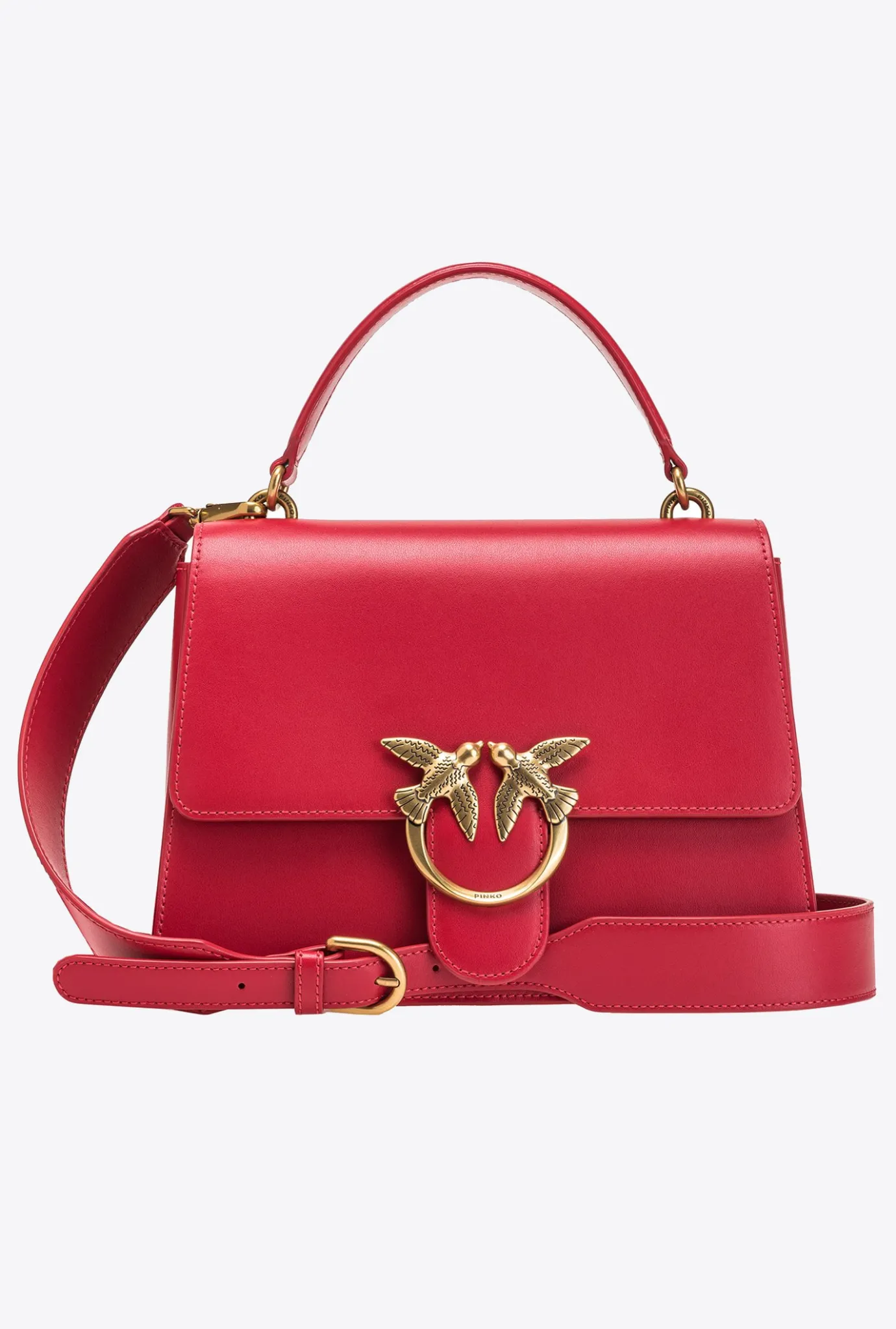 Sacs À Main|PINKO Classic Love Bag One Light Simply A Anse Superieure Rouge Grenat-Or Antique