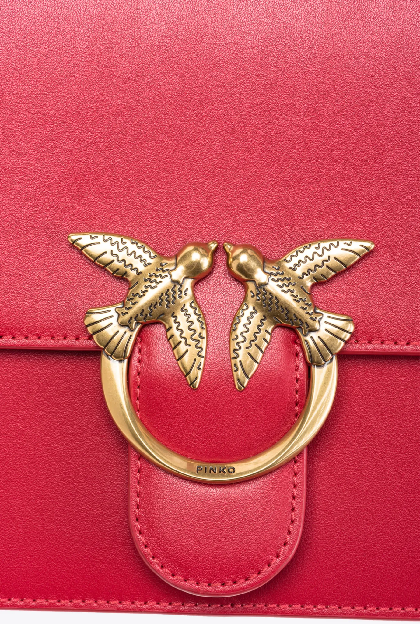 Sacs À Main|PINKO Classic Love Bag One Light Simply A Anse Superieure Rouge Grenat-Or Antique