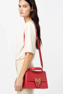 Sacs À Main|PINKO Classic Love Bag One Light Simply A Anse Superieure Rouge Grenat-Or Antique