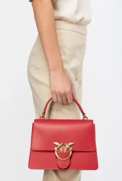 Sacs À Main|PINKO Classic Love Bag One Light Simply A Anse Superieure Rouge Grenat-Or Antique