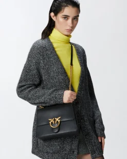 Sacs À Main|PINKO Classic Love Bag One Light Simply A Anse Superieure Noir-Vieil Or