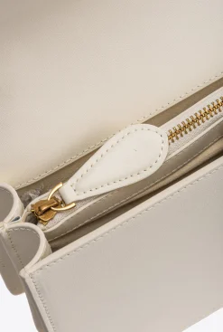 Sacs Portés Épaule|PINKO Classic Love Bag One Simply Blanc+Blanc-Or Antique