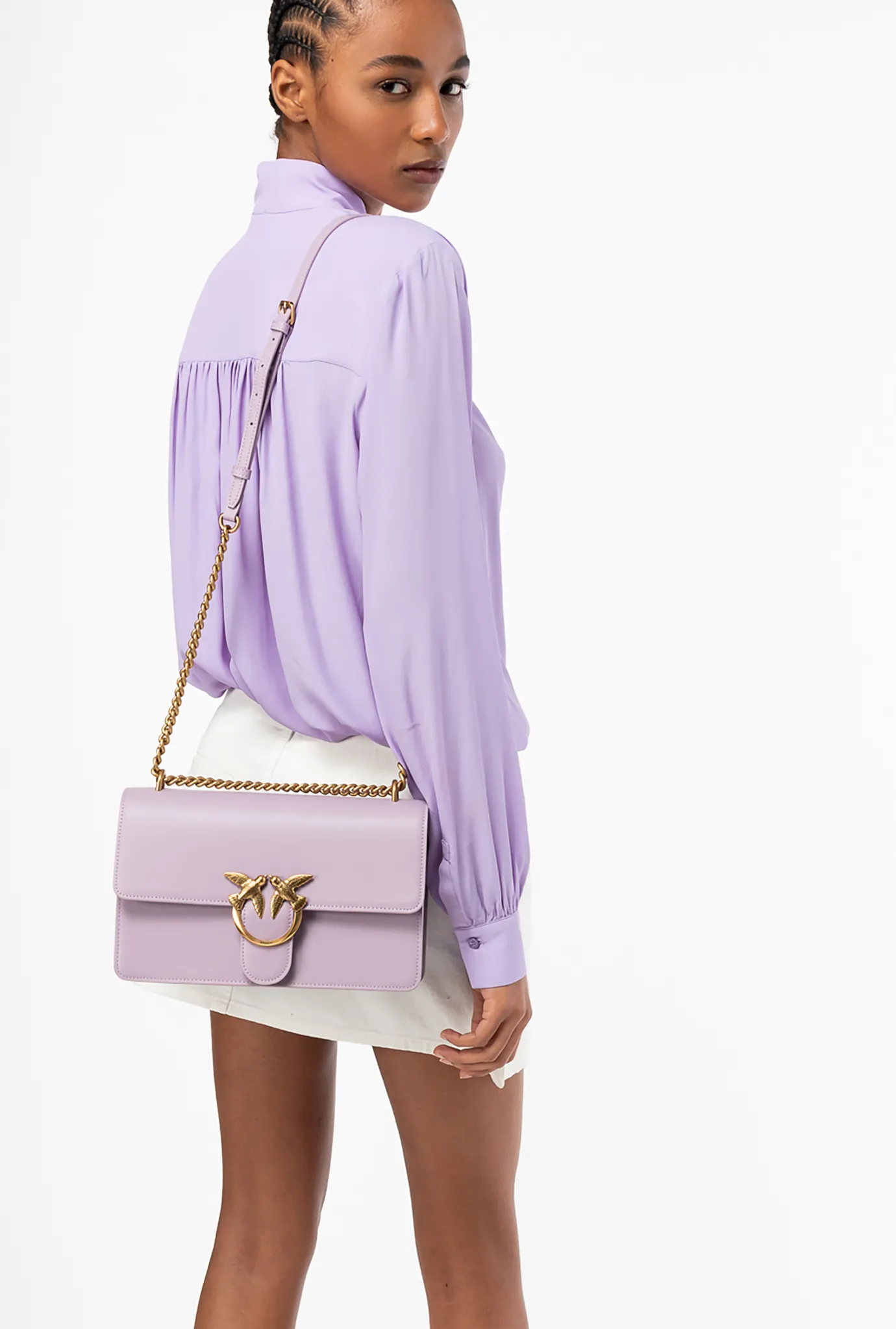 Sacs Portés Épaule|PINKO Classic Love Bag One Simply Iris-Or Antique