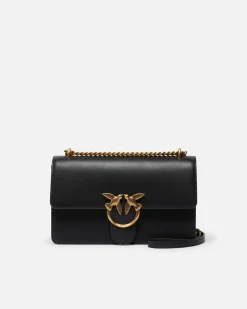 Sacs Portés Épaule|PINKO Classic Love Bag One Simply Noir-Vieil Or