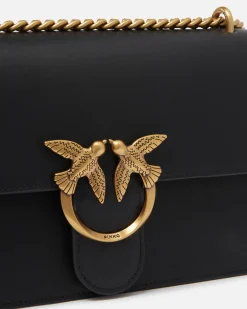 Sacs Portés Épaule|PINKO Classic Love Bag One Simply Noir-Vieil Or