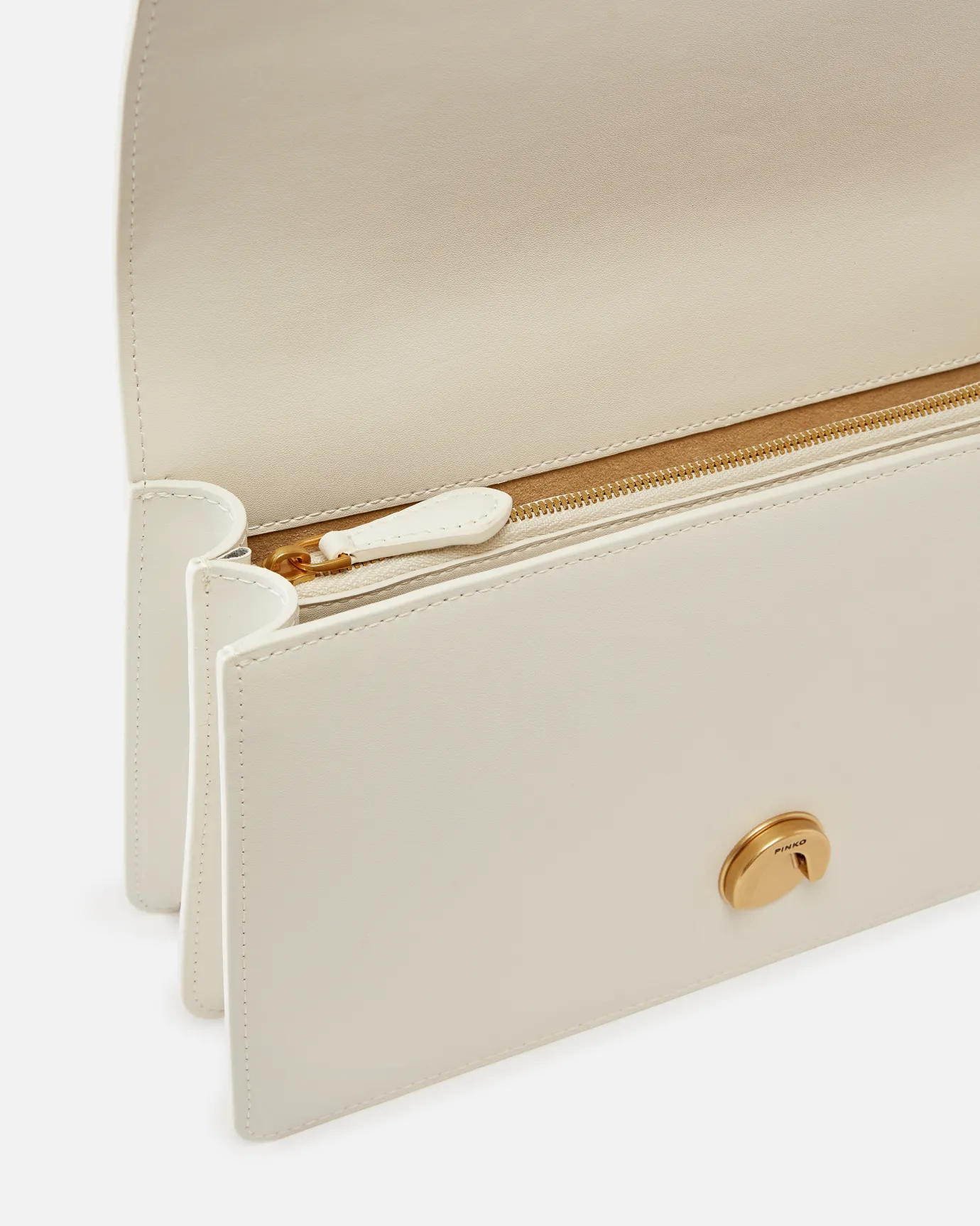 Sacs À Bandoulière|PINKO Classic Love Bag One Simply Blanc+Blanc-Or Antique