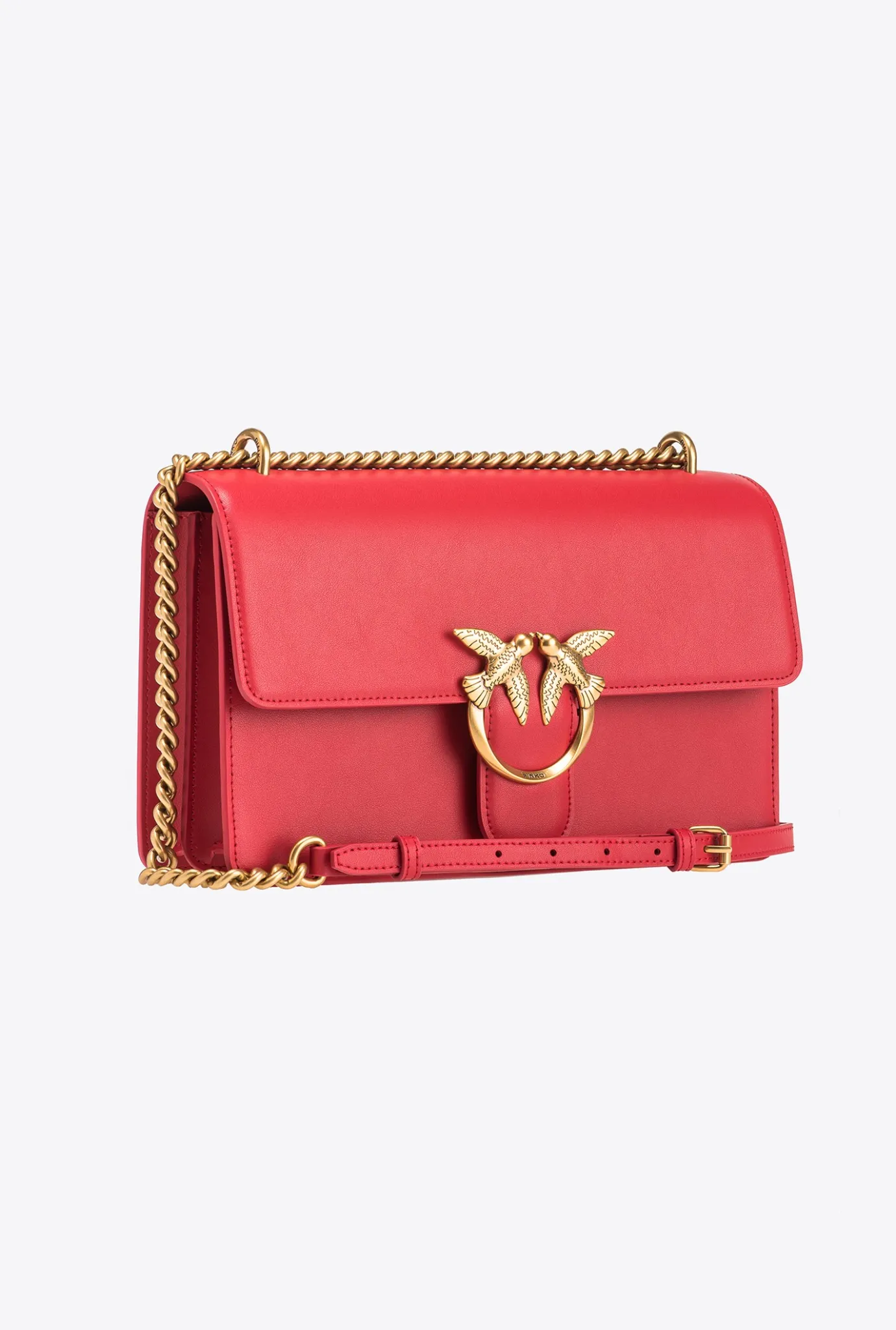 Sacs Portés Épaule|PINKO Classic Love Bag One Simply Rouge Grenat-Or Antique