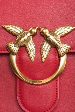 Sacs Portés Épaule|PINKO Classic Love Bag One Simply Rouge Grenat-Or Antique
