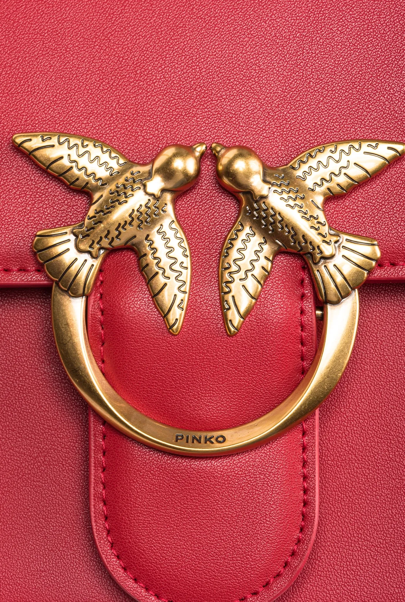 Sacs Portés Épaule|PINKO Classic Love Bag One Simply Rouge Grenat-Or Antique