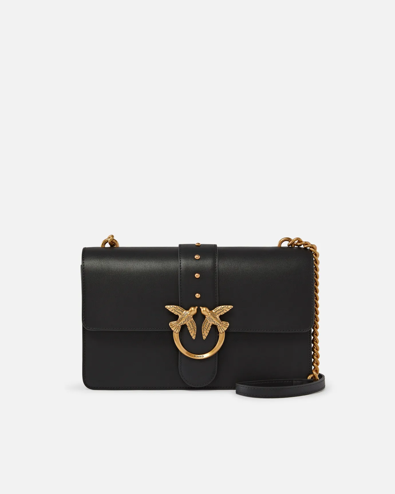 Sacs À Bandoulière|PINKO Classic Love Bag One Simply Noir-Vieil Or