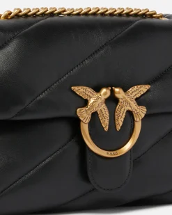 Sacs Portés Épaule|PINKO Classic Love Bag Puff Maxi Quilt Noir-Vieil Or