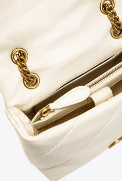 Sacs Portés Épaule|PINKO Classic Love Bag Puff Maxi Quilt Blanc+Blanc-Or Antique