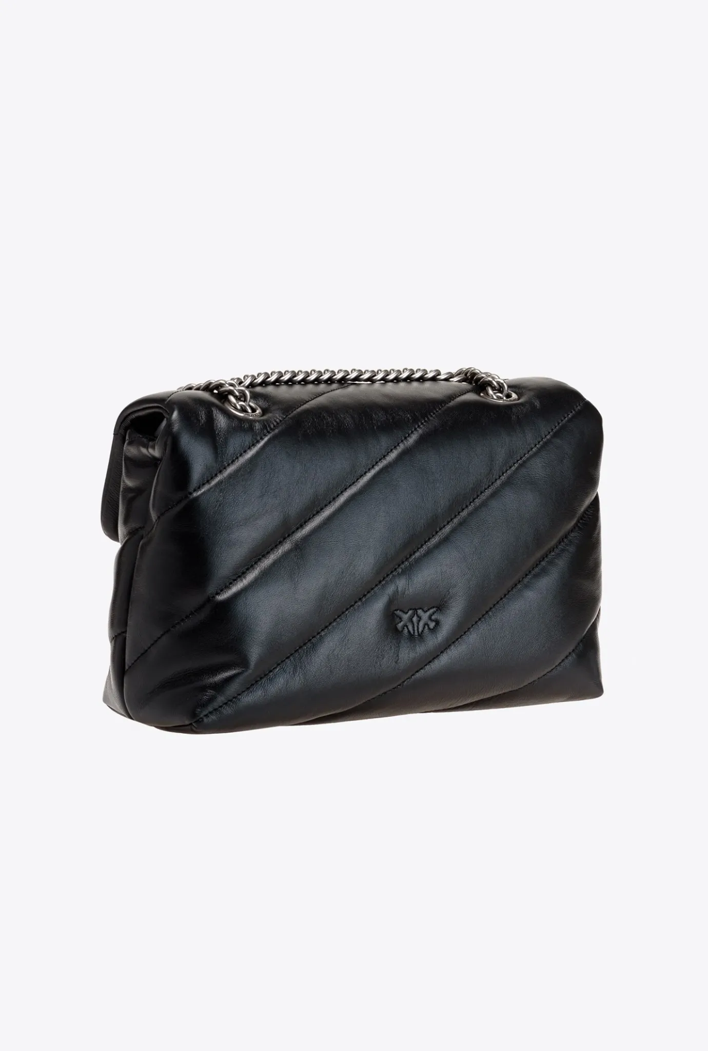 Sacs Portés Épaule|PINKO Classic Love Bag Puff Maxi Quilt Noir-Vieil Argent
