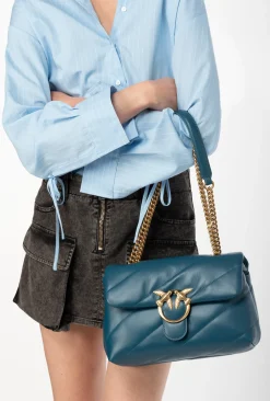 Sacs Portés Épaule|PINKO Classic Love Bag Puff Maxi Quilt Sarcelle-Or Antique