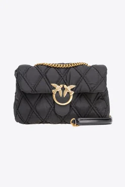 Sacs Portés Épaule|PINKO Classic Love Bag Puff Rhombus Noir-Vieil Or