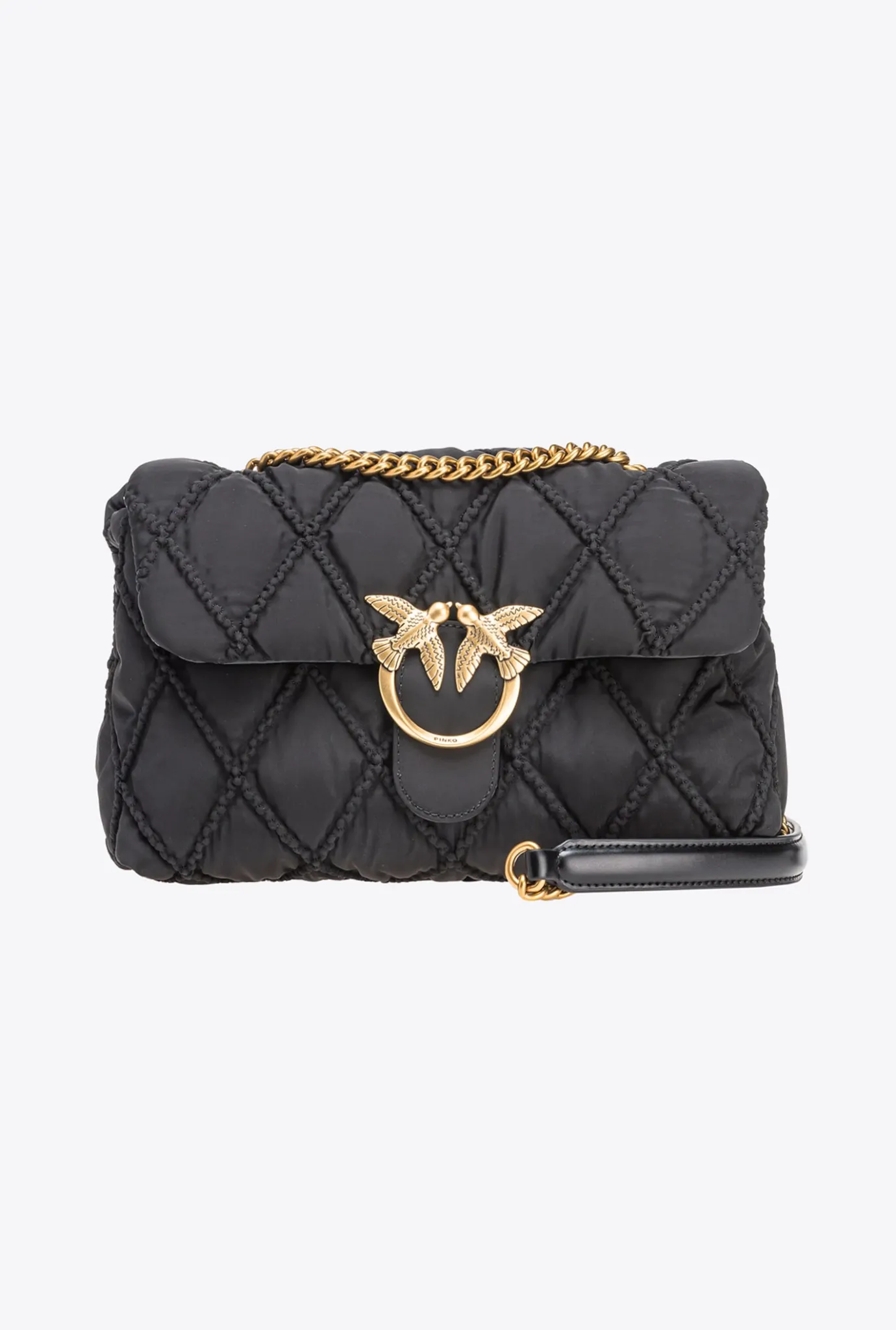 Sacs Portés Épaule|PINKO Classic Love Bag Puff Rhombus Noir-Vieil Or