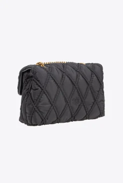 Sacs Portés Épaule|PINKO Classic Love Bag Puff Rhombus Noir-Vieil Or