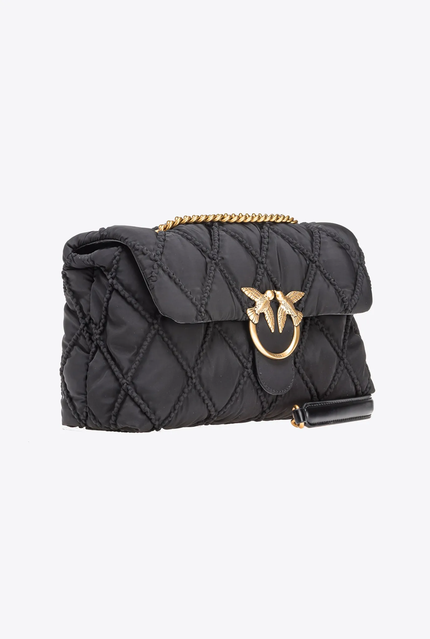 Sacs Portés Épaule|PINKO Classic Love Bag Puff Rhombus Noir-Vieil Or