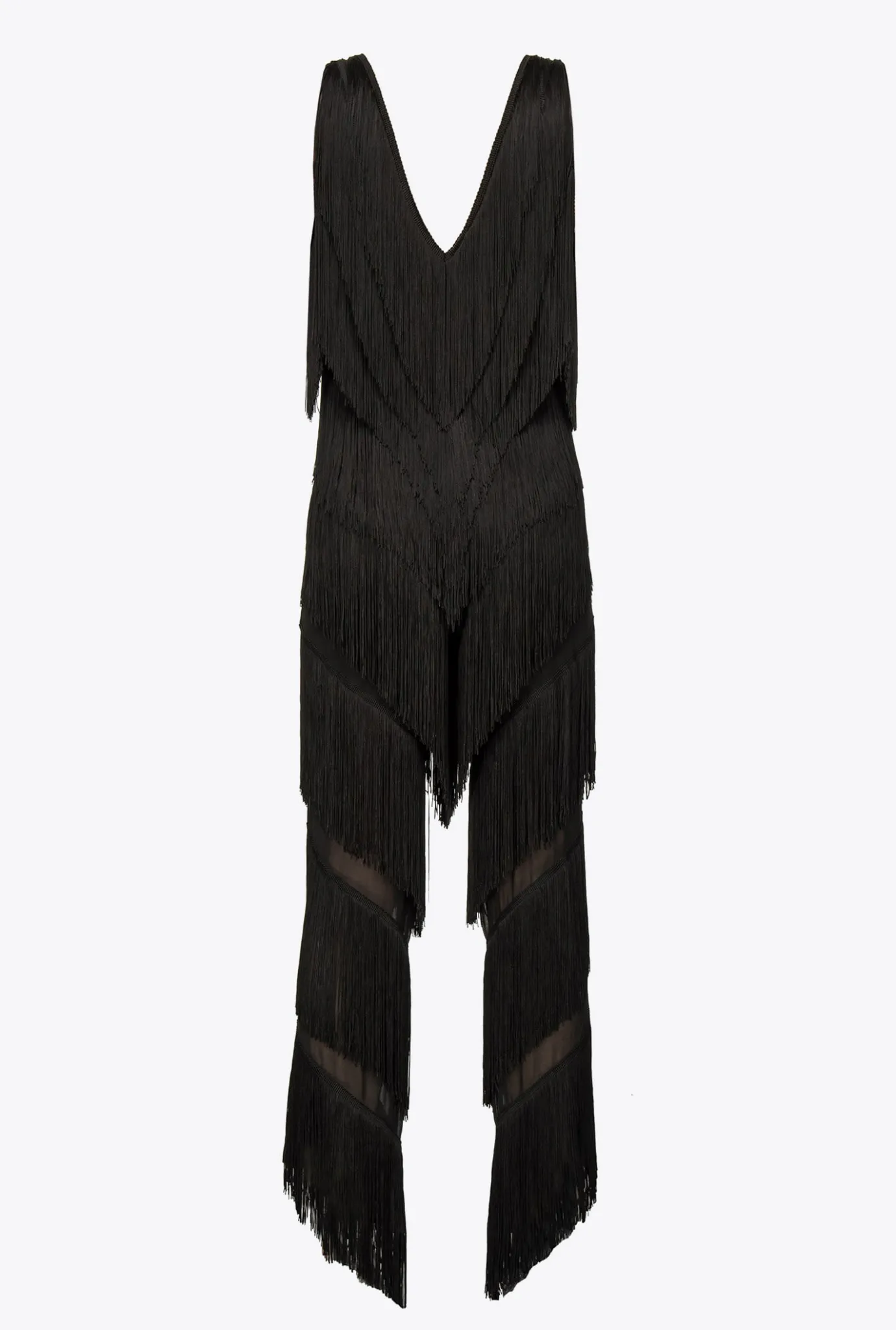Robes|PINKO Combinaison A Franges Noir Limousine
