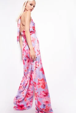 Robes|PINKO Combinaison A Imprime Floral Lilas/Rose Clair/Fuchsia