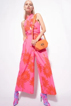 Robes|PINKO Combinaison A Imprime Grande Fleur Rose/Rouge