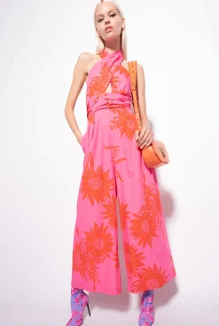 Robes|PINKO Combinaison A Imprime Grande Fleur Rose/Rouge