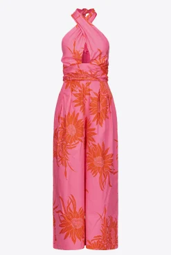 Robes|PINKO Combinaison A Imprime Grande Fleur Rose/Rouge