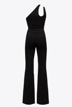 Robes|PINKO Combinaison Asymetrique En Tissu Technique Noir Limousine