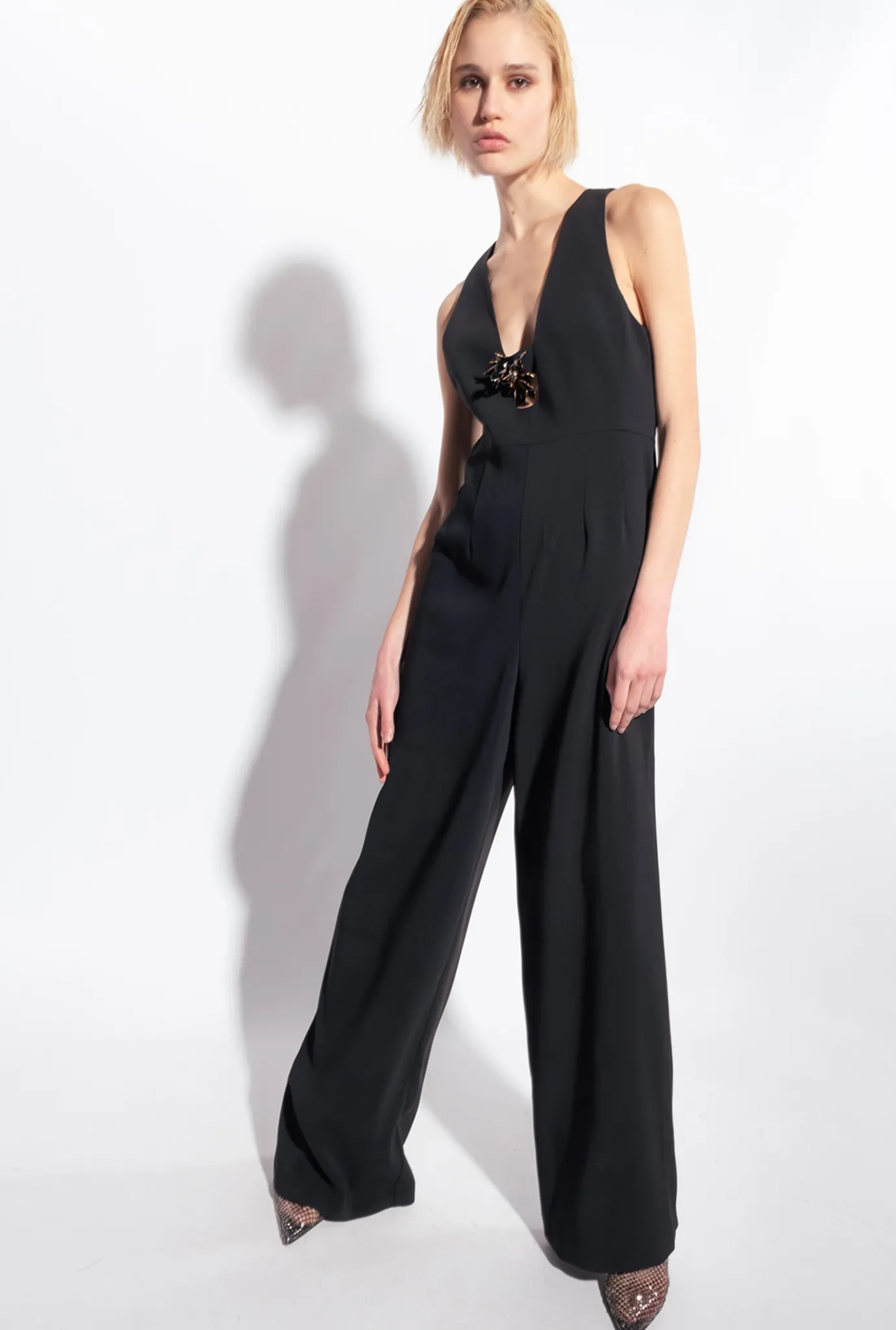 Robes|PINKO Combinaison Avec Broche Florale Noir Limousine