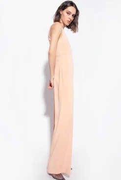 Robes|PINKO Combinaison Avec Broche Florale Rose Poussiere