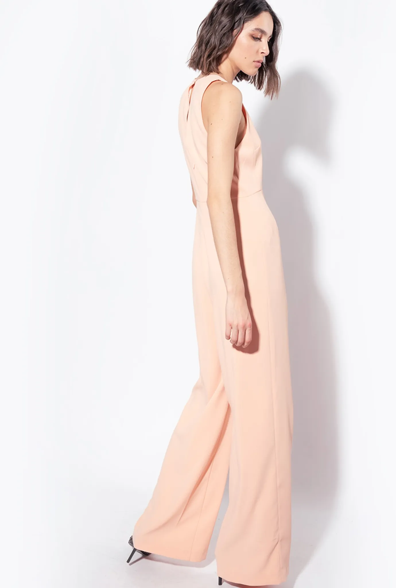 Robes|PINKO Combinaison Avec Broche Florale Rose Poussiere