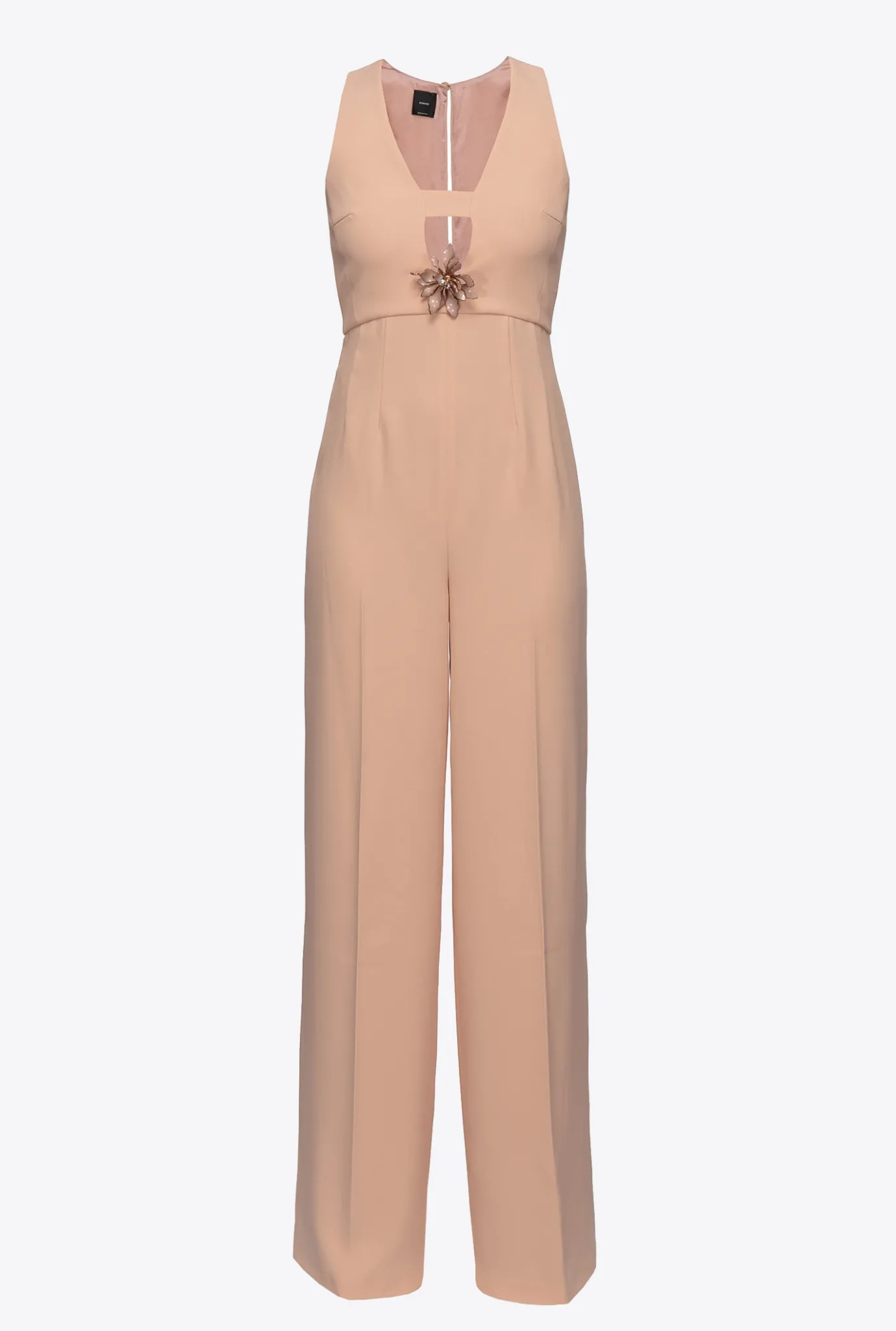 Robes|PINKO Combinaison Avec Broche Florale Rose Poussiere