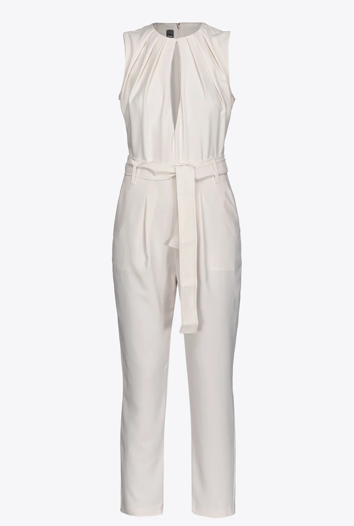 Robes|PINKO Combinaison Avec Decoupe Sur Le Devant Blanc Soie