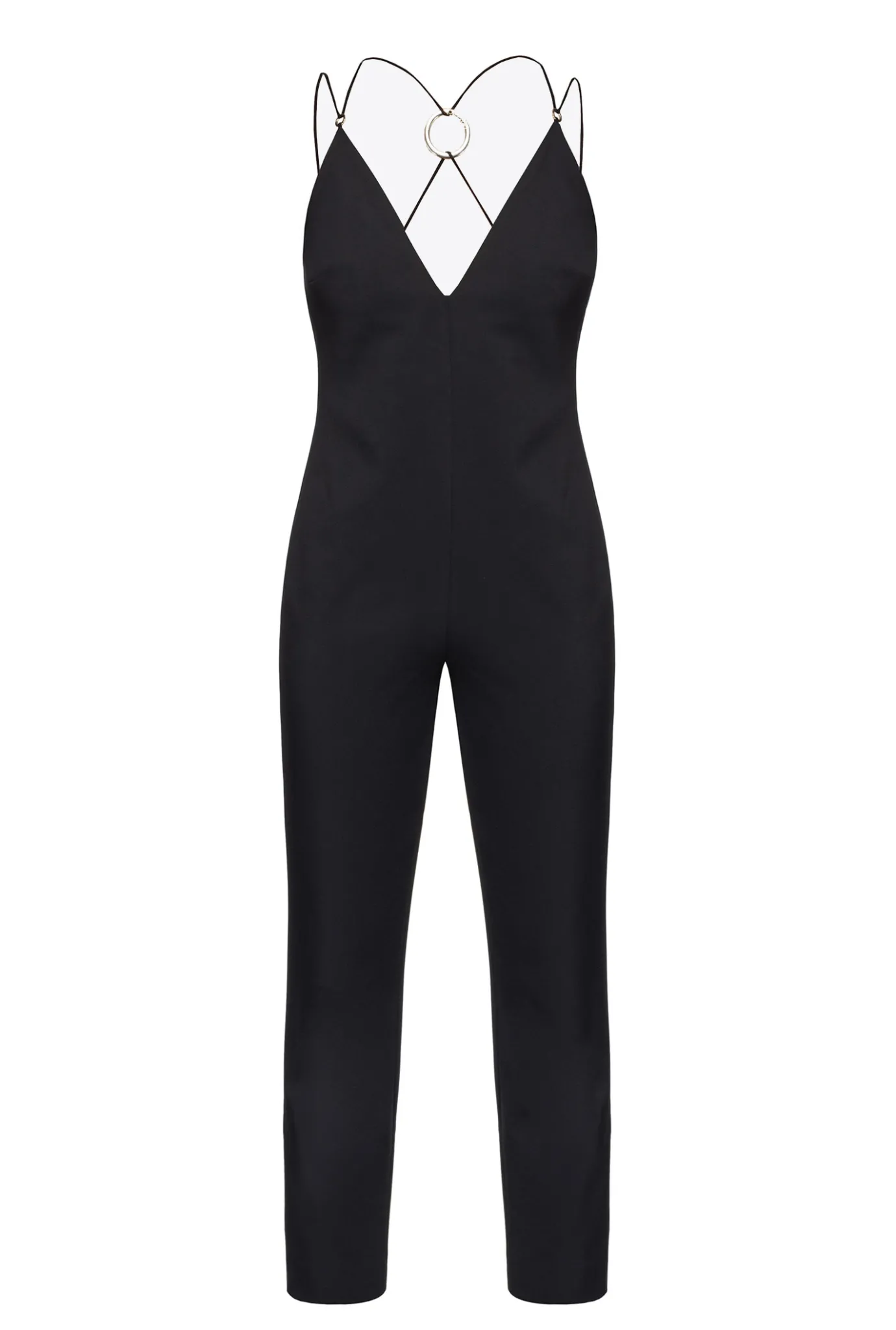 Robes|PINKO Combinaison Dos Nu Noir Limousine