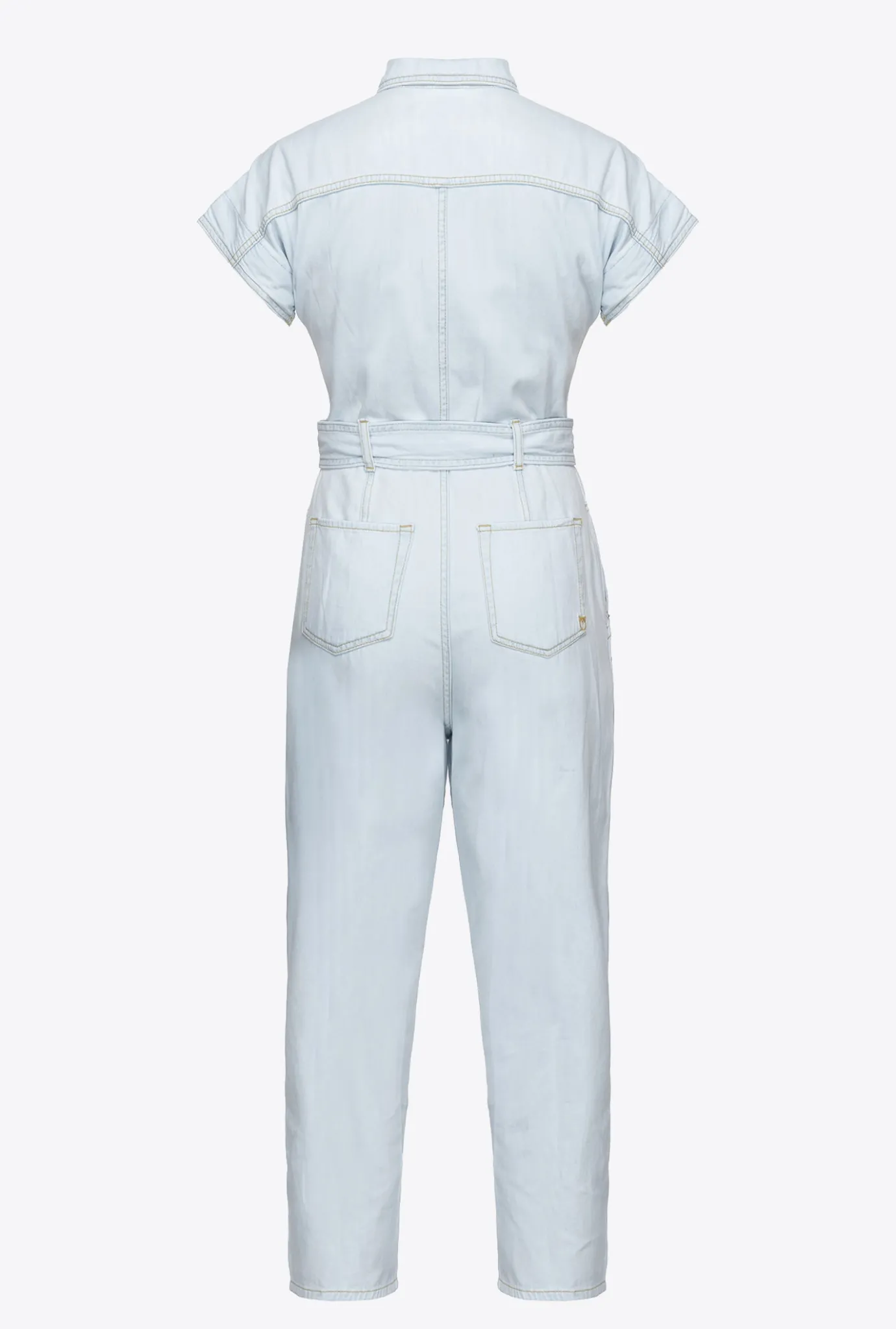 Robes|PINKO Combinaison En Denim Leger Delavage Clair