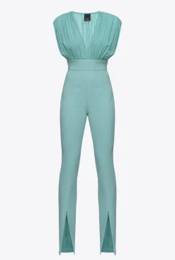 Robes|PINKO Combinaison Fendue Bleu Nil