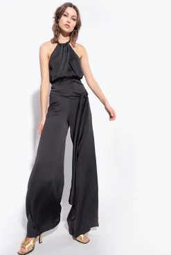 Robes|PINKO Combinaison Legere Ceinturee Noir Limousine