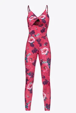 Robes|PINKO Combinaison Moulante A Imprime Hibiscus Multi.Fuchsia/Rose