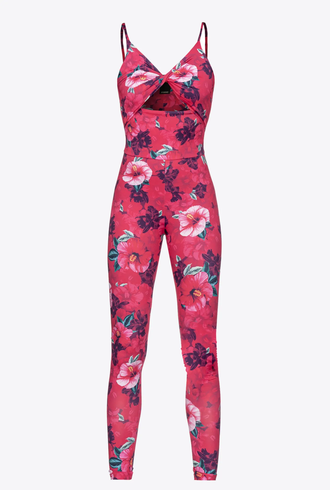 Robes|PINKO Combinaison Moulante A Imprime Hibiscus Multi.Fuchsia/Rose