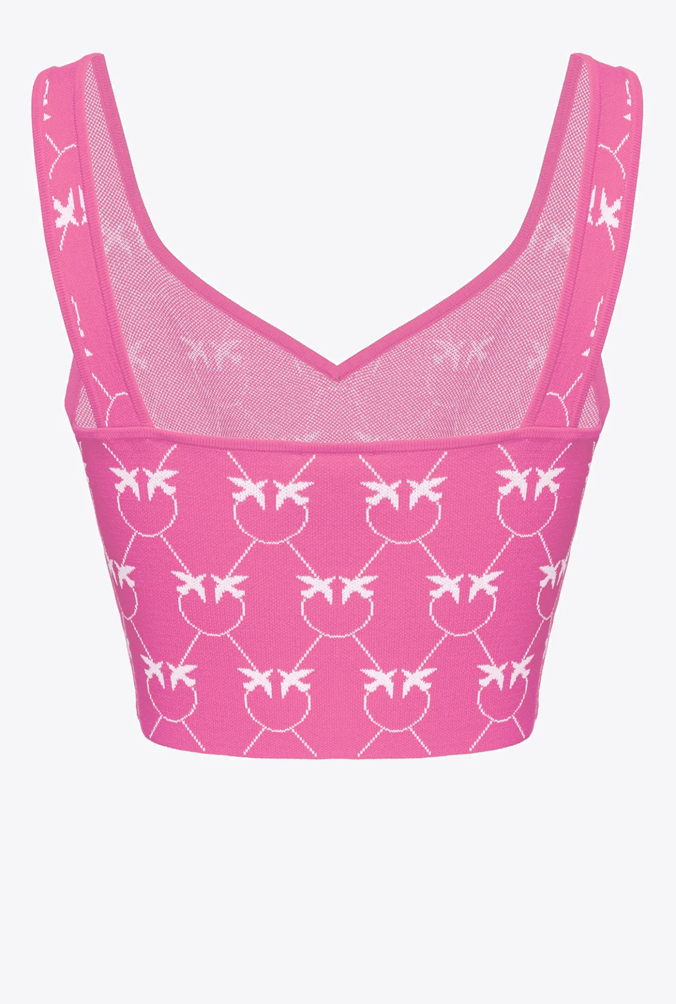 Tailleurs Et Ensembles|PINKO Crop Top En Jacquard Monogram Fuchsia/Rose