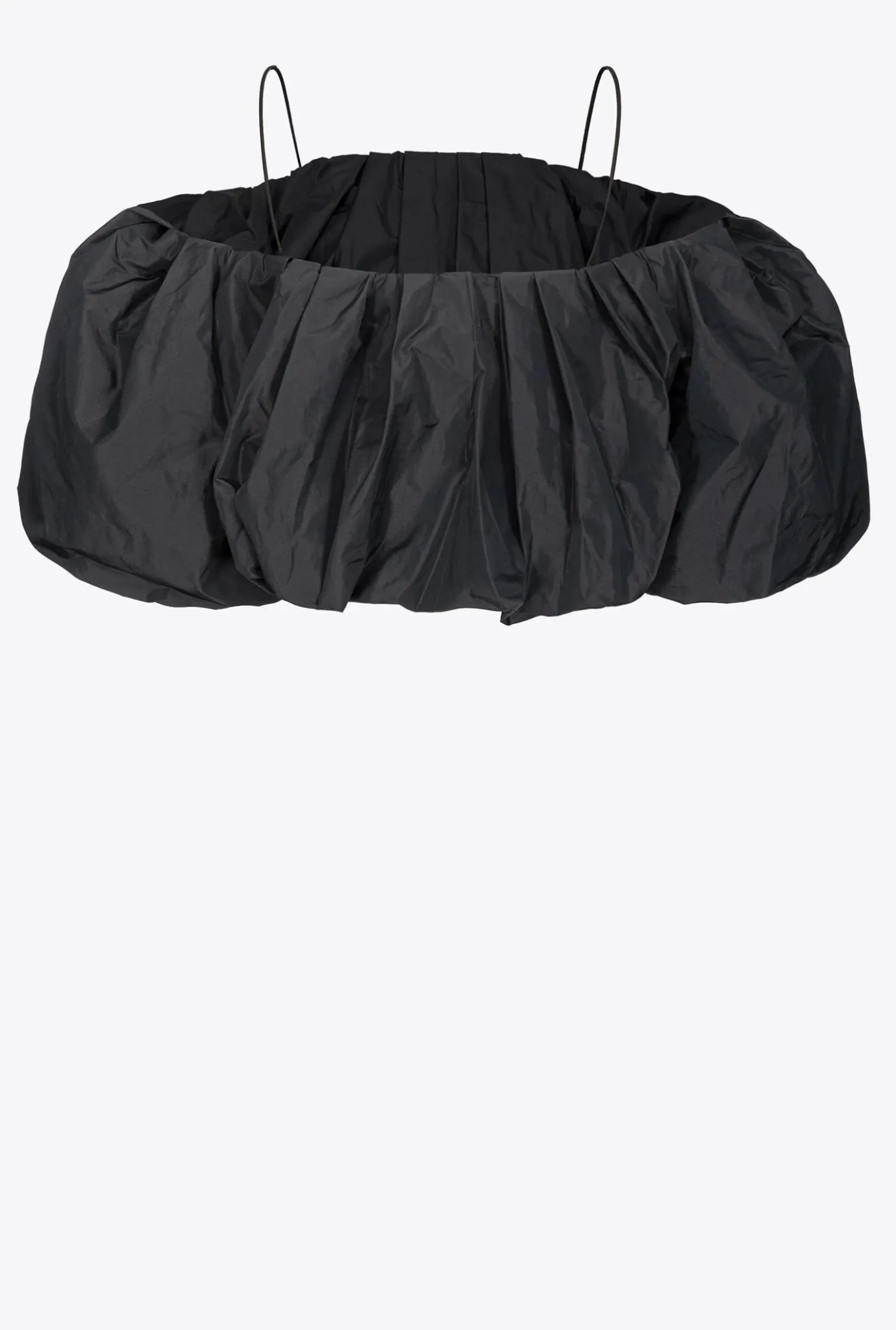 Topwear|PINKO Crop Top En Taffetas Noir Limousine