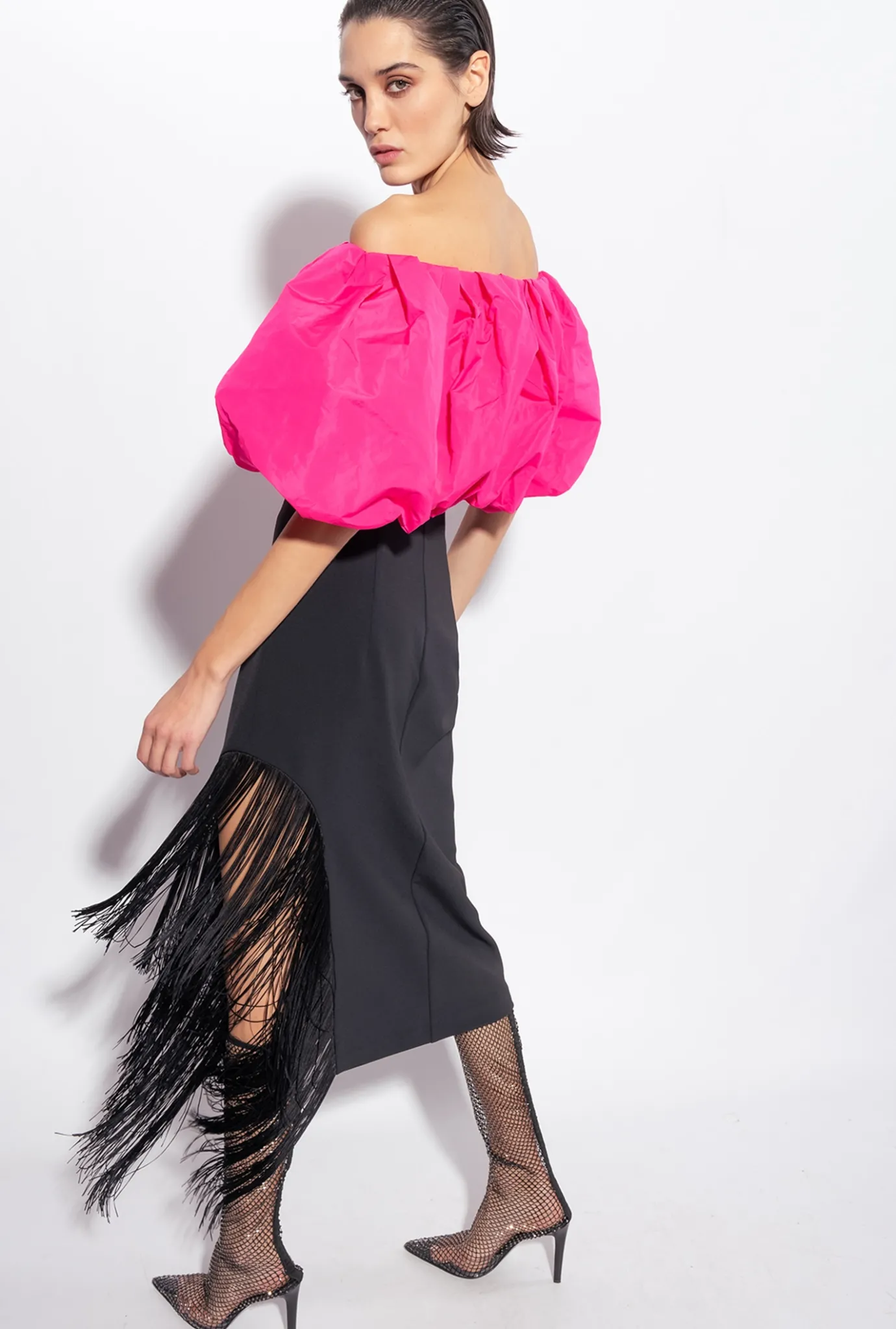Topwear|PINKO Crop Top En Taffetas Violet Fuchsia