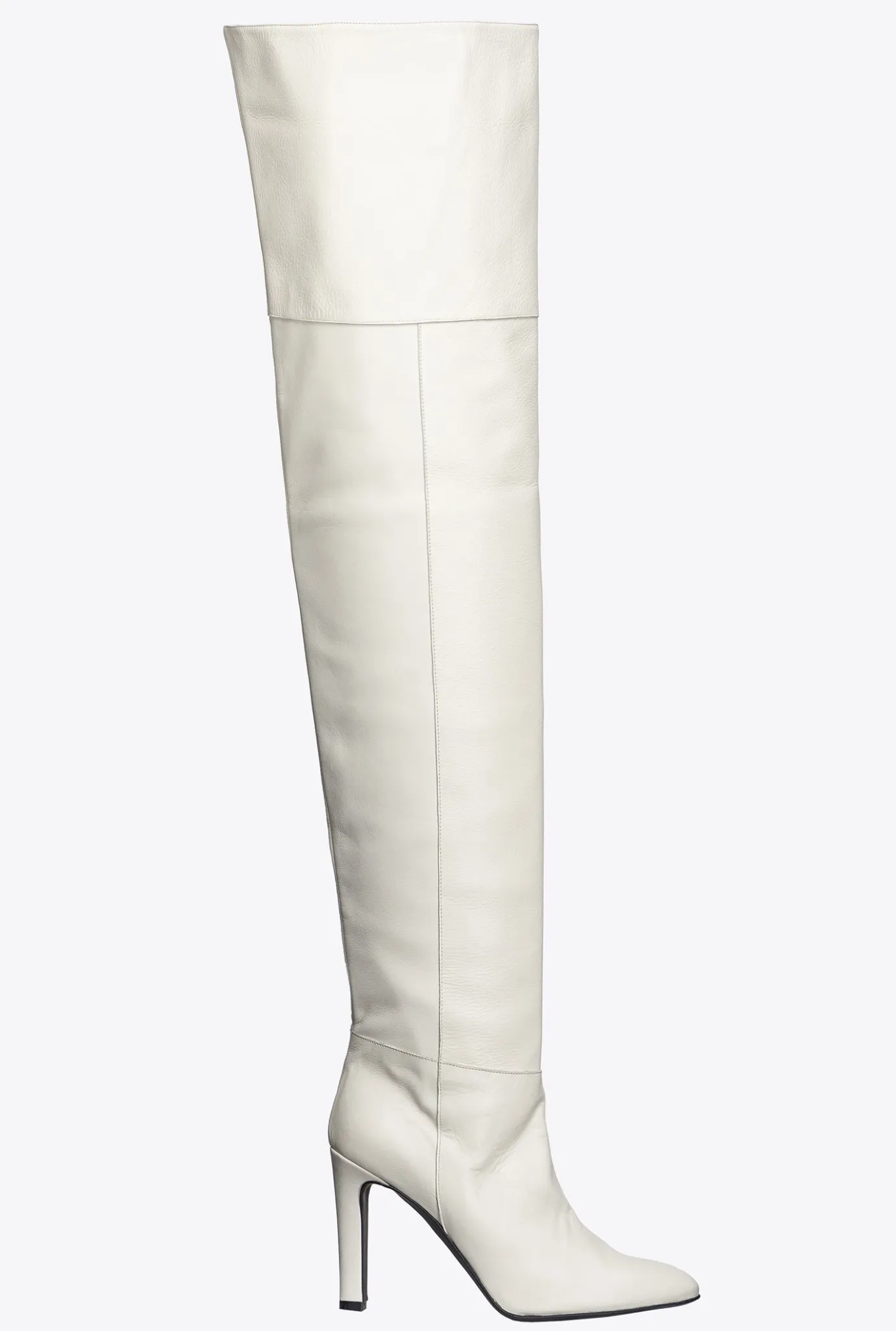 Chaussures|PINKO Cuissardes En Cuir Blanc + Blanc